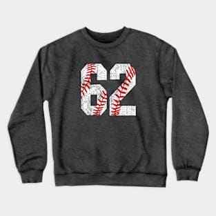 Vintage #62 Baseball Laces Baseball Mom Jersey Love Baseball Crewneck Sweatshirt